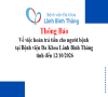 Thông báo Về việc hoàn trả tiền cho người bệnh tại Bệnh viện Đa Khoa Lãnh Binh Thăng tính đến 12/10/2026