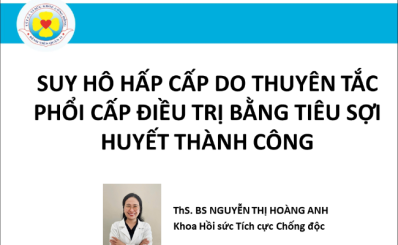 Suy hô hấp do thuyên tắc phổi cấp điều trị bằng tiêu sợi huyết thành công