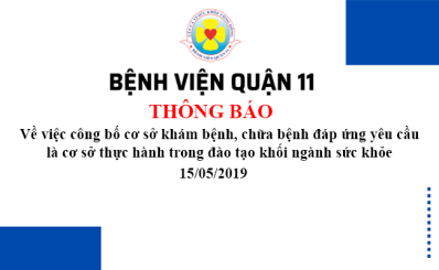 Thông báo Về việc công bố cơ sở khám bệnh, chữa bệnh đáp ứng yêu cầu là cơ sở thực hành trong đào tạo khối ngành sức khỏe