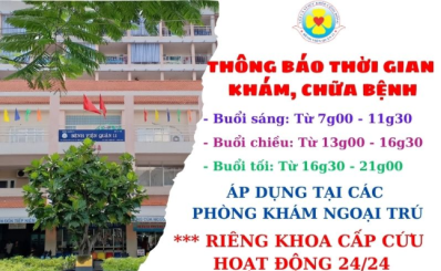 Thông báo thời gian khám bệnh, chữa bệnh tại Bệnh viện Quận 11
