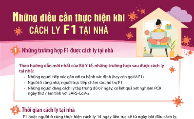Những điều cần thực hiện khi cách ly F1 tại nhà