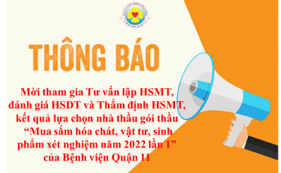 Thông báo mời tham gia Tư vấn, Thẩm định kết quả lựa chọn nhà thầu, gói thầu 