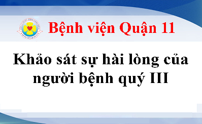 Khảo sát sự hài lòng người bệnh ngoại trú và nội trú quý III