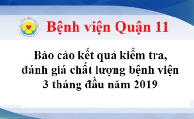 Báo cáo kết quả kiểm tra, đánh giá chất lượng bệnh viện 3 tháng đầu năm 2019