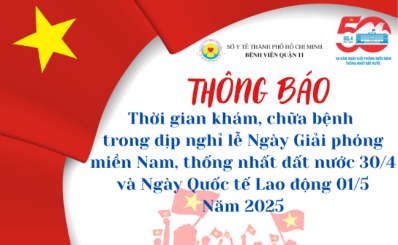 Thông báo thời gian khám, chữa bệnh trong dịp nghỉ lễ Ngày Giải phóng miền Nam, thống nhất đất nước 30/4 và Ngày Quốc tế Lao động 01/5 năm 2025