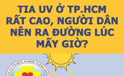 Tia cực tím ở tp.hcm rất cao, người dân nên ra đường lúc mấy giờ để khỏi ung thư da?