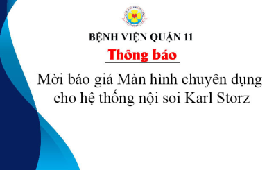 Thông báo yêu cầu báo giá Màn hình chuyên dụng cho hệ thống nội soi Karl Storz