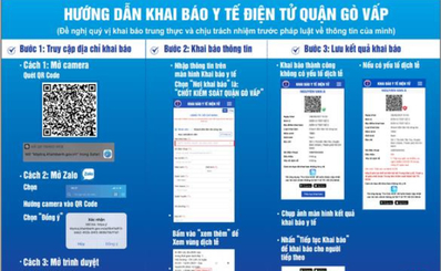 Hướng dẫn khai báo y tế điện tử cho người dân ra, vào quận Gò Vấp