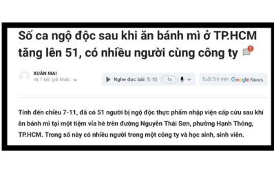 Sở Y tế TP.HCM: Đã tìm thấy tác nhân gây ngộ độc sau ăn bánh mì có nguồn gốc từ một tiệm bán bánh mì trên đường Nguyễn Thái Sơn, phường Hạnh Thông