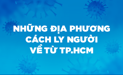 Những địa phương cách ly y tế người về, đến từ TP.HCM