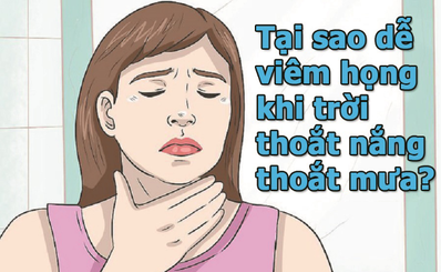 Tại sao dễ viêm họng khi trời thoắt nắng thoắt mưa?