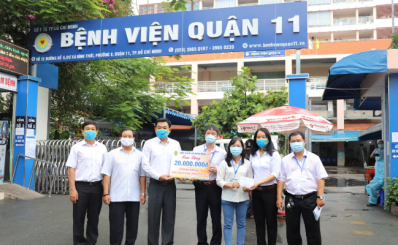 LIÊN ĐOÀN LAO ĐỘNG QUẬN 11 HỖ TRỢ BỆNH VIỆN QUẬN NHÀ LÀM CÔNG TÁC TUYẾN ĐẦU PHÒNG, CHỐNG DỊCH COVID-19